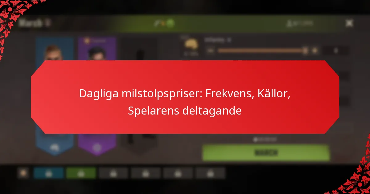 Dagliga milstolpspriser: Frekvens, Källor, Spelarens deltagande