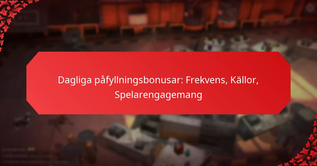 Dagliga påfyllningsbonusar: Frekvens, Källor, Spelarengagemang