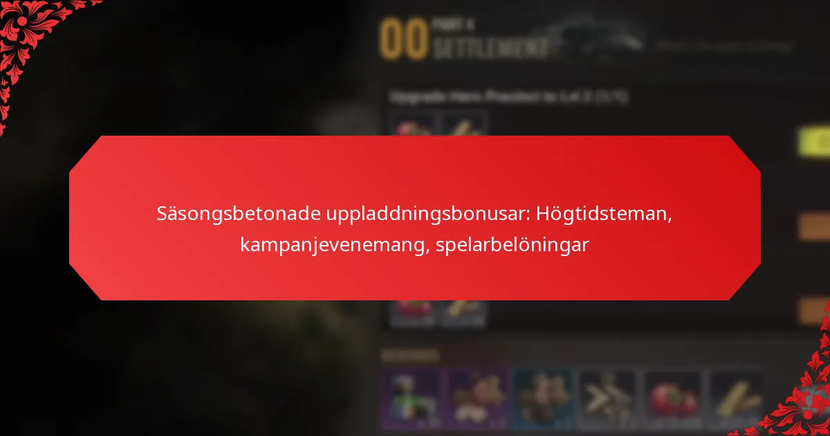 Säsongsbetonade uppladdningsbonusar: Högtidsteman, kampanjevenemang, spelarbelöningar