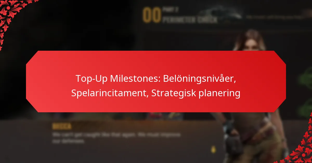 Top-Up Milestones: Belöningsnivåer, Spelarincitament, Strategisk planering